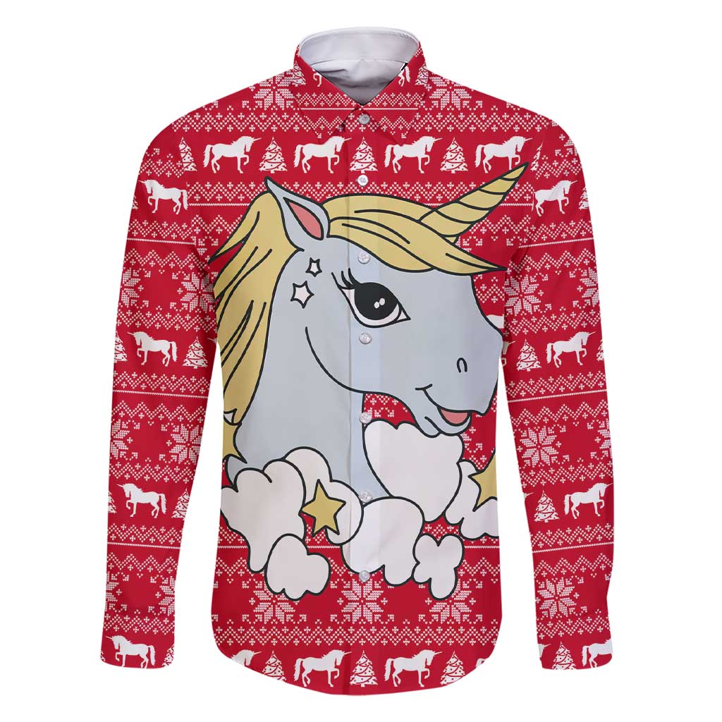 Lovely Unicorn Christmas Family Matching Short Sleeve Bodycon Dress and Hawaiian Shirt Xmas Holiday Patterns - Wonder Print Shop