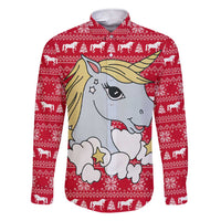 Lovely Unicorn Christmas Family Matching Short Sleeve Bodycon Dress and Hawaiian Shirt Xmas Holiday Patterns - Wonder Print Shop