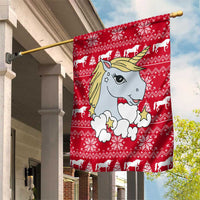 Lovely Unicorn Christmas Garden Flag Xmas Holiday Patterns - Wonder Print Shop