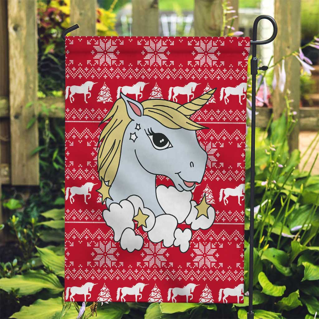 Lovely Unicorn Christmas Garden Flag Xmas Holiday Patterns - Wonder Print Shop