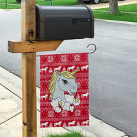 Lovely Unicorn Christmas Garden Flag Xmas Holiday Patterns - Wonder Print Shop