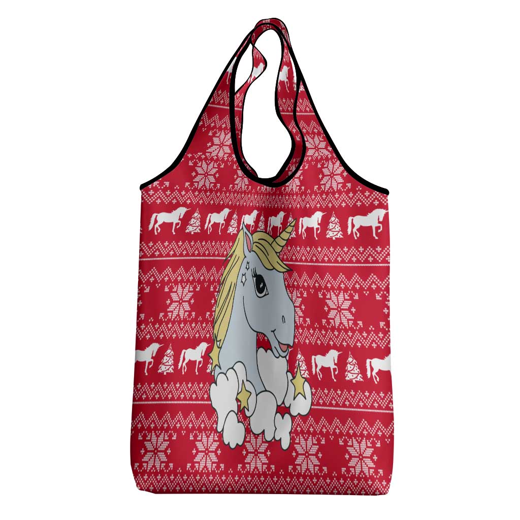 Lovely Unicorn Christmas Grocery Bag Xmas Holiday Patterns - Wonder Print Shop