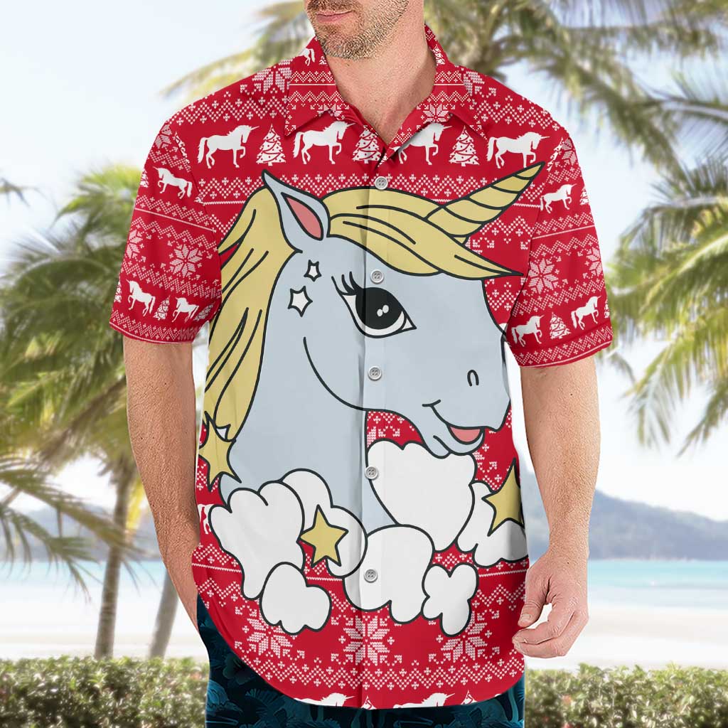 Lovely Unicorn Christmas Hawaiian Shirt Xmas Holiday Patterns - Wonder Print Shop