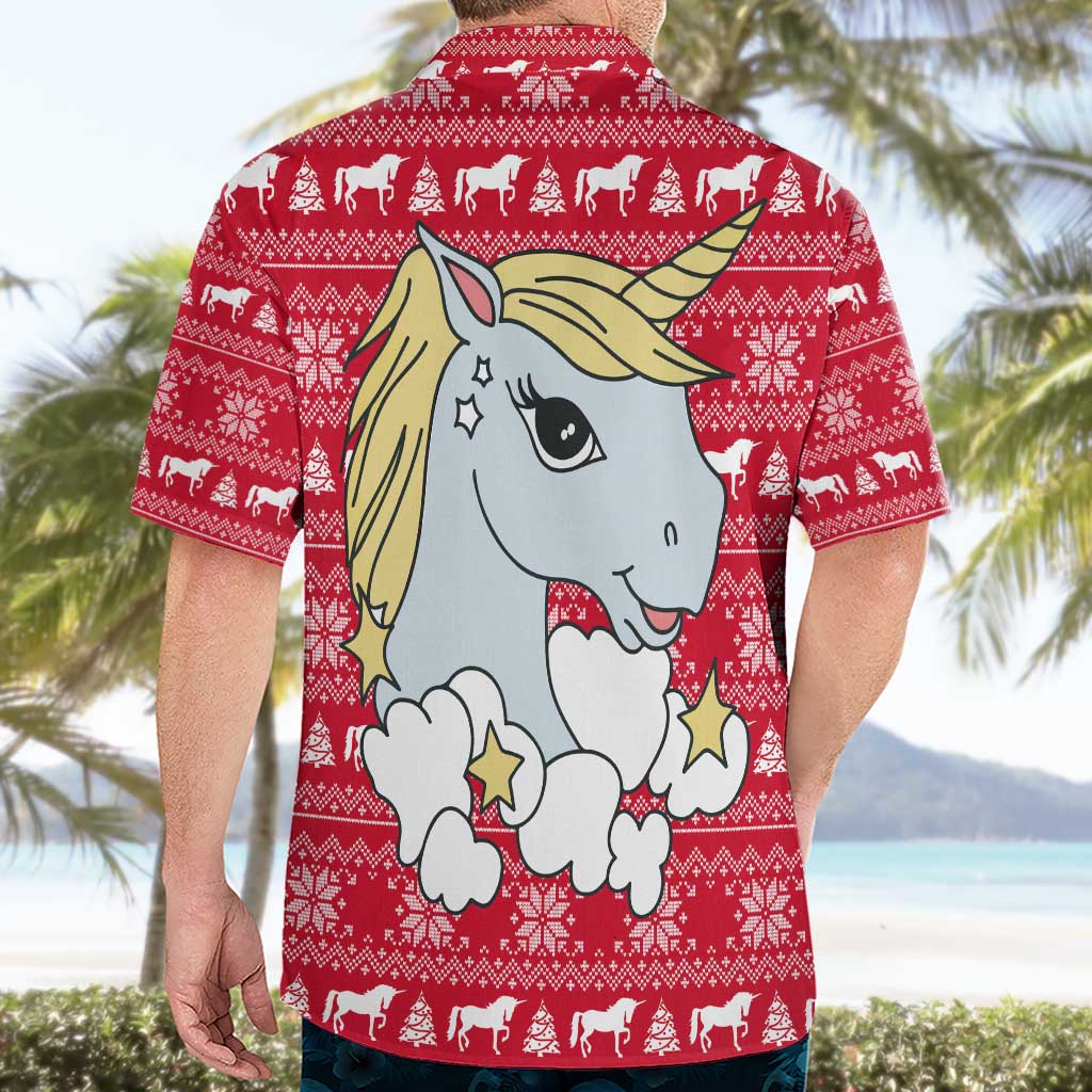 Lovely Unicorn Christmas Hawaiian Shirt Xmas Holiday Patterns - Wonder Print Shop