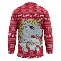 Lovely Unicorn Christmas Hockey Jersey Xmas Holiday Patterns - Wonder Print Shop