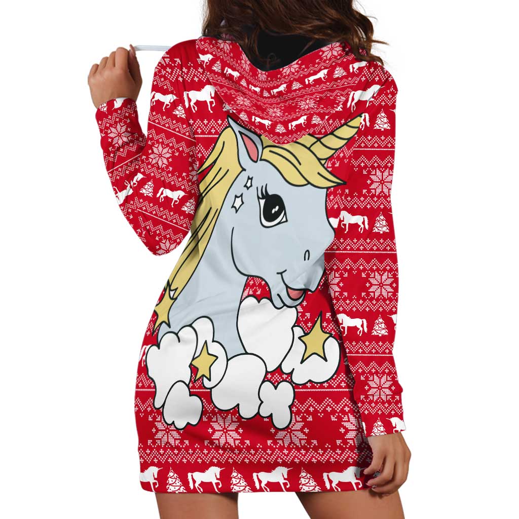 Lovely Unicorn Christmas Hoodie Dress Xmas Holiday Patterns - Wonder Print Shop