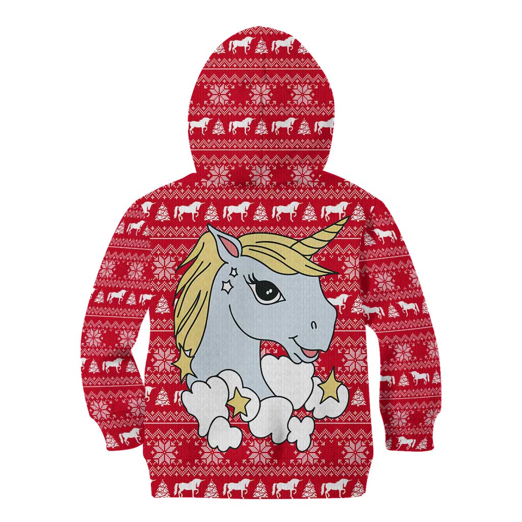 Lovely Unicorn Christmas Kid Hoodie Xmas Holiday Patterns - Wonder Print Shop