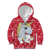 Lovely Unicorn Christmas Kid Hoodie Xmas Holiday Patterns - Wonder Print Shop