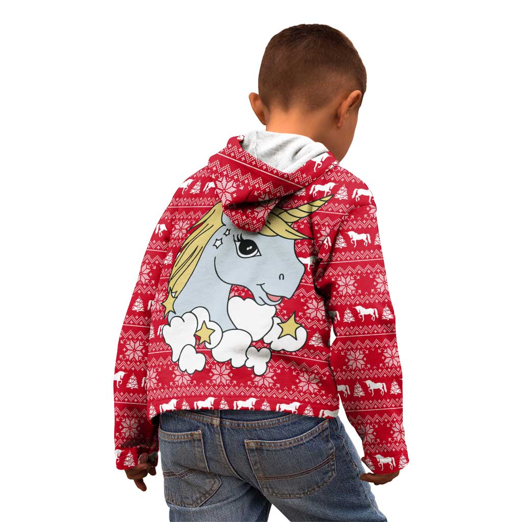 Lovely Unicorn Christmas Kid Hoodie Xmas Holiday Patterns - Wonder Print Shop
