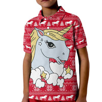 Lovely Unicorn Christmas Kid Polo Shirt Xmas Holiday Patterns - Wonder Print Shop