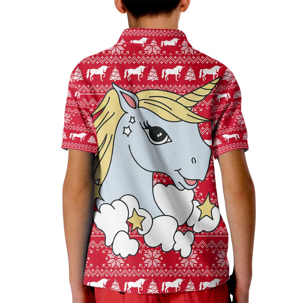 Lovely Unicorn Christmas Kid Polo Shirt Xmas Holiday Patterns - Wonder Print Shop