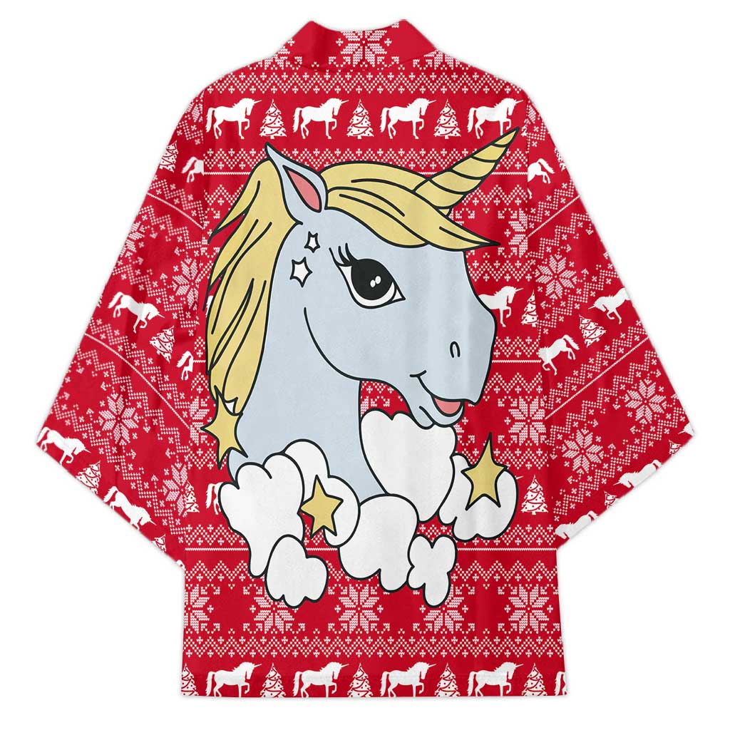 Lovely Unicorn Christmas Kimono Xmas Holiday Patterns - Wonder Print Shop