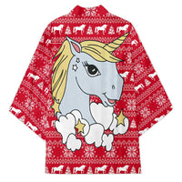 Lovely Unicorn Christmas Kimono Xmas Holiday Patterns - Wonder Print Shop