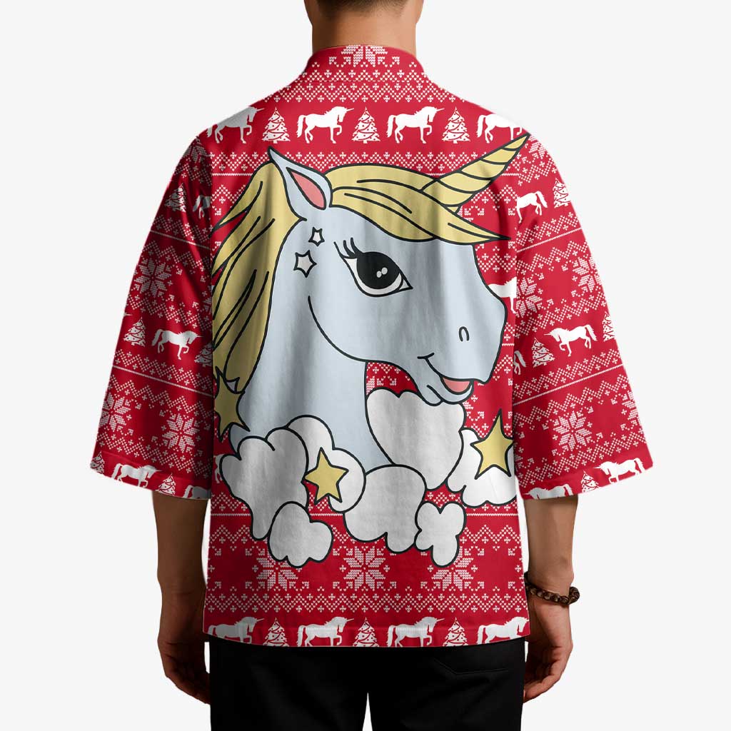 Lovely Unicorn Christmas Kimono Xmas Holiday Patterns - Wonder Print Shop