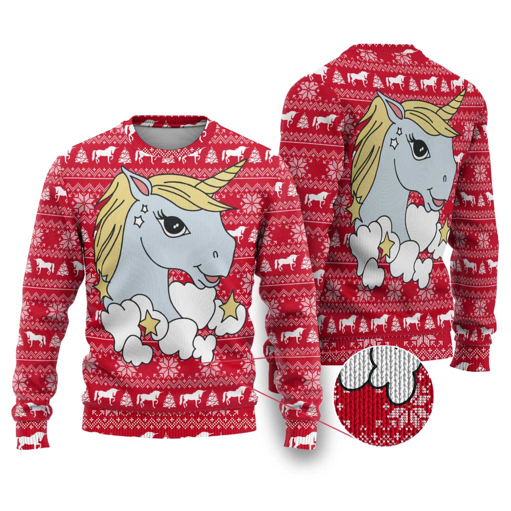 Lovely Unicorn Christmas Ugly Christmas Sweater Xmas Holiday Patterns - Wonder Print Shop
