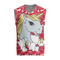 Lovely Unicorn Christmas Knitted V-Neck Vest Xmas Holiday Patterns - Wonder Print Shop