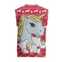 Lovely Unicorn Christmas Knitted V-Neck Vest Xmas Holiday Patterns - Wonder Print Shop