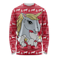 Lovely Unicorn Christmas Long Sleeve Shirt Xmas Holiday Patterns - Wonder Print Shop