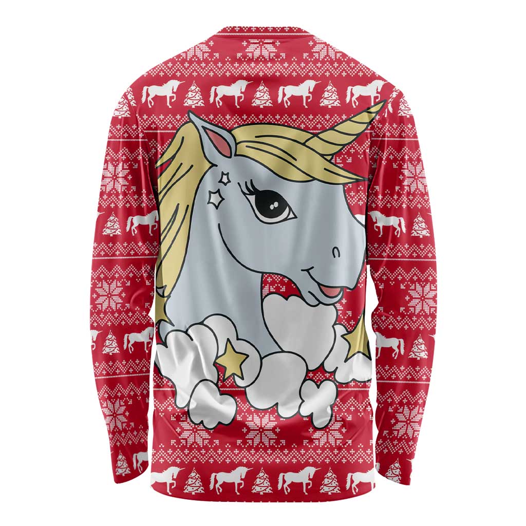 Lovely Unicorn Christmas Long Sleeve Shirt Xmas Holiday Patterns - Wonder Print Shop