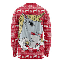 Lovely Unicorn Christmas Long Sleeve Shirt Xmas Holiday Patterns - Wonder Print Shop