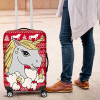 Lovely Unicorn Christmas Luggage Cover Xmas Holiday Patterns - Wonder Print Shop