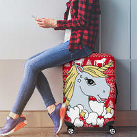 Lovely Unicorn Christmas Luggage Cover Xmas Holiday Patterns - Wonder Print Shop