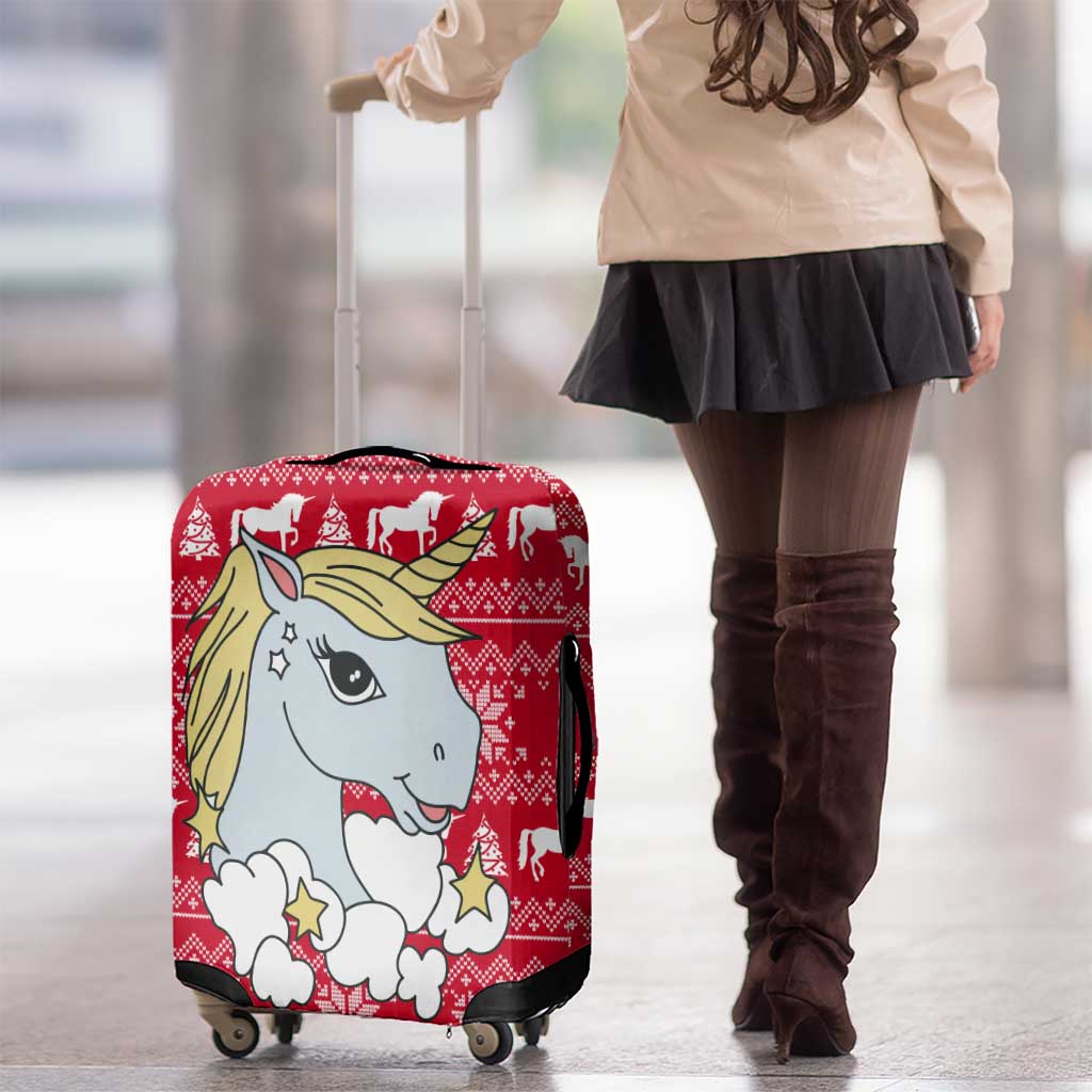 Lovely Unicorn Christmas Luggage Cover Xmas Holiday Patterns - Wonder Print Shop