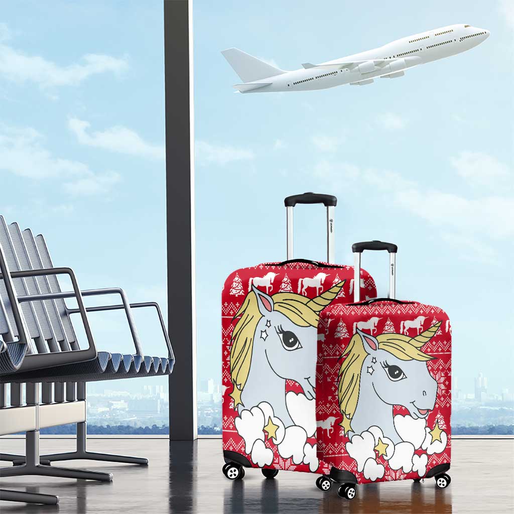 Lovely Unicorn Christmas Luggage Cover Xmas Holiday Patterns - Wonder Print Shop
