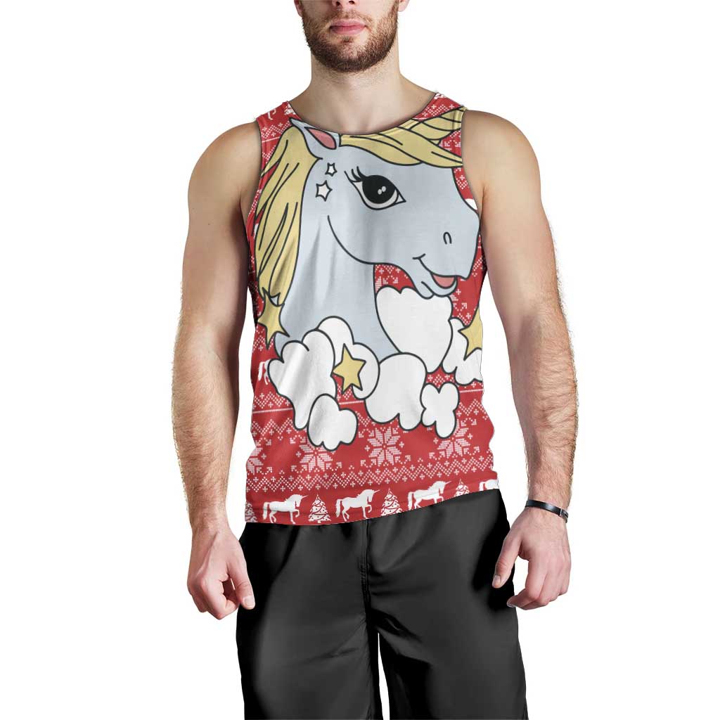 Lovely Unicorn Christmas Men Tank Top Xmas Holiday Patterns - Wonder Print Shop