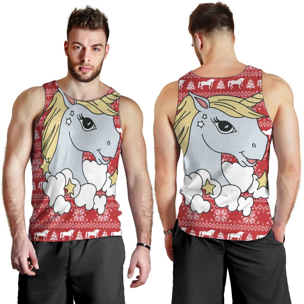 Lovely Unicorn Christmas Men Tank Top Xmas Holiday Patterns - Wonder Print Shop