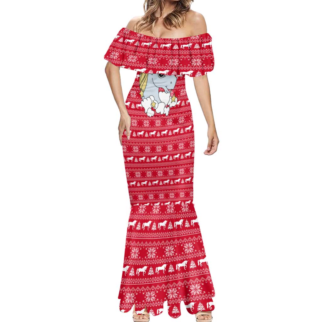 Lovely Unicorn Christmas Mermaid Dress Xmas Holiday Patterns - Wonder Print Shop