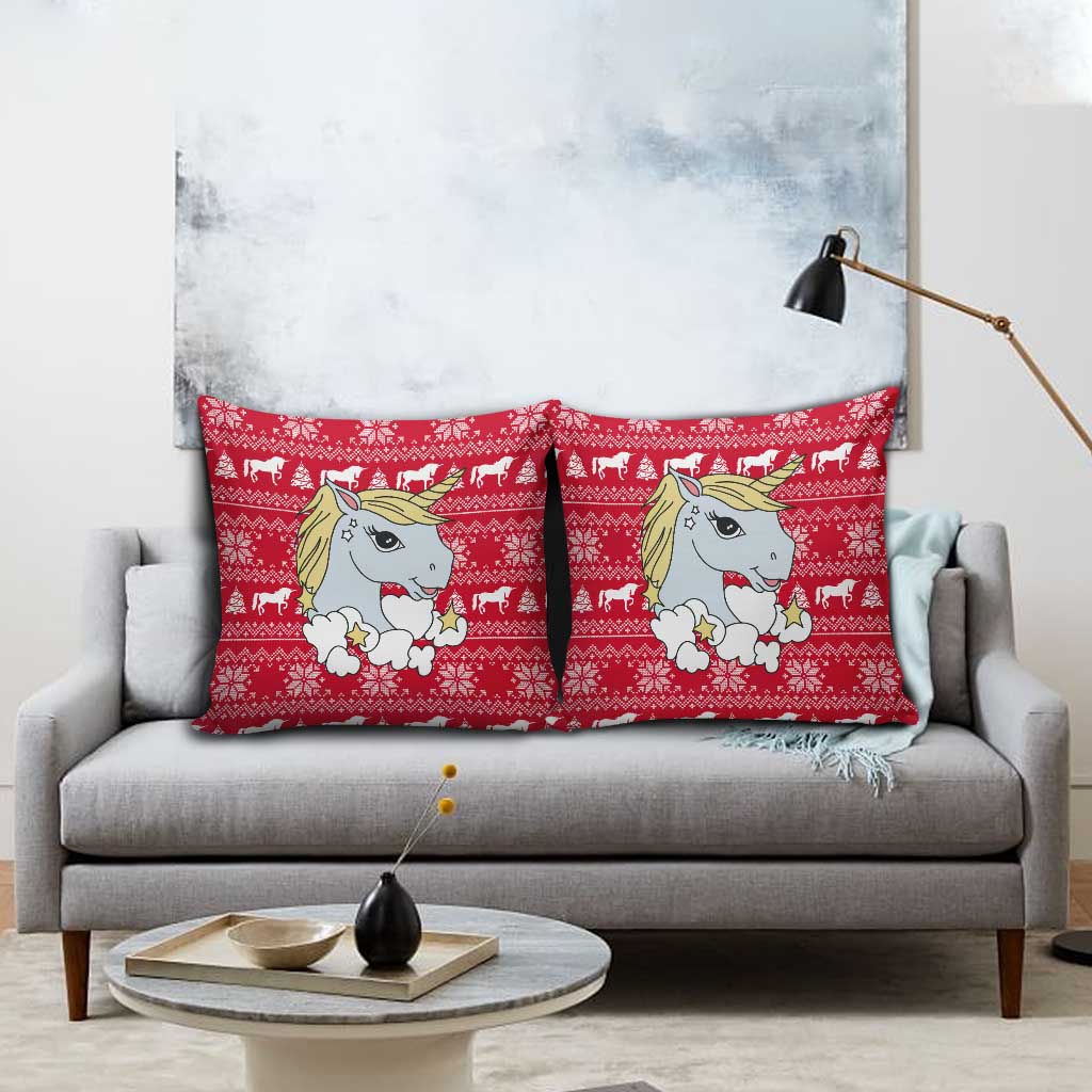 Lovely Unicorn Christmas Pillow Cover Xmas Holiday Patterns - Wonder Print Shop