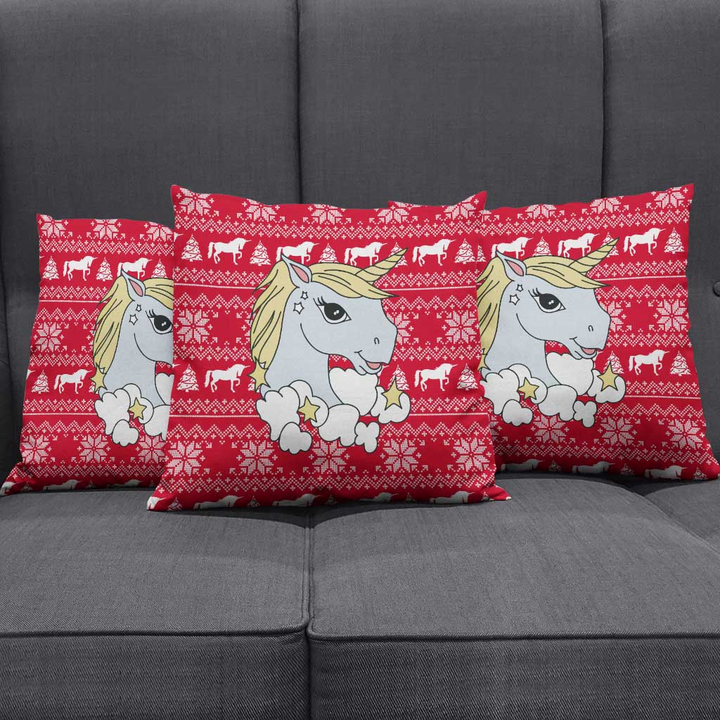 Lovely Unicorn Christmas Pillow Cover Xmas Holiday Patterns - Wonder Print Shop