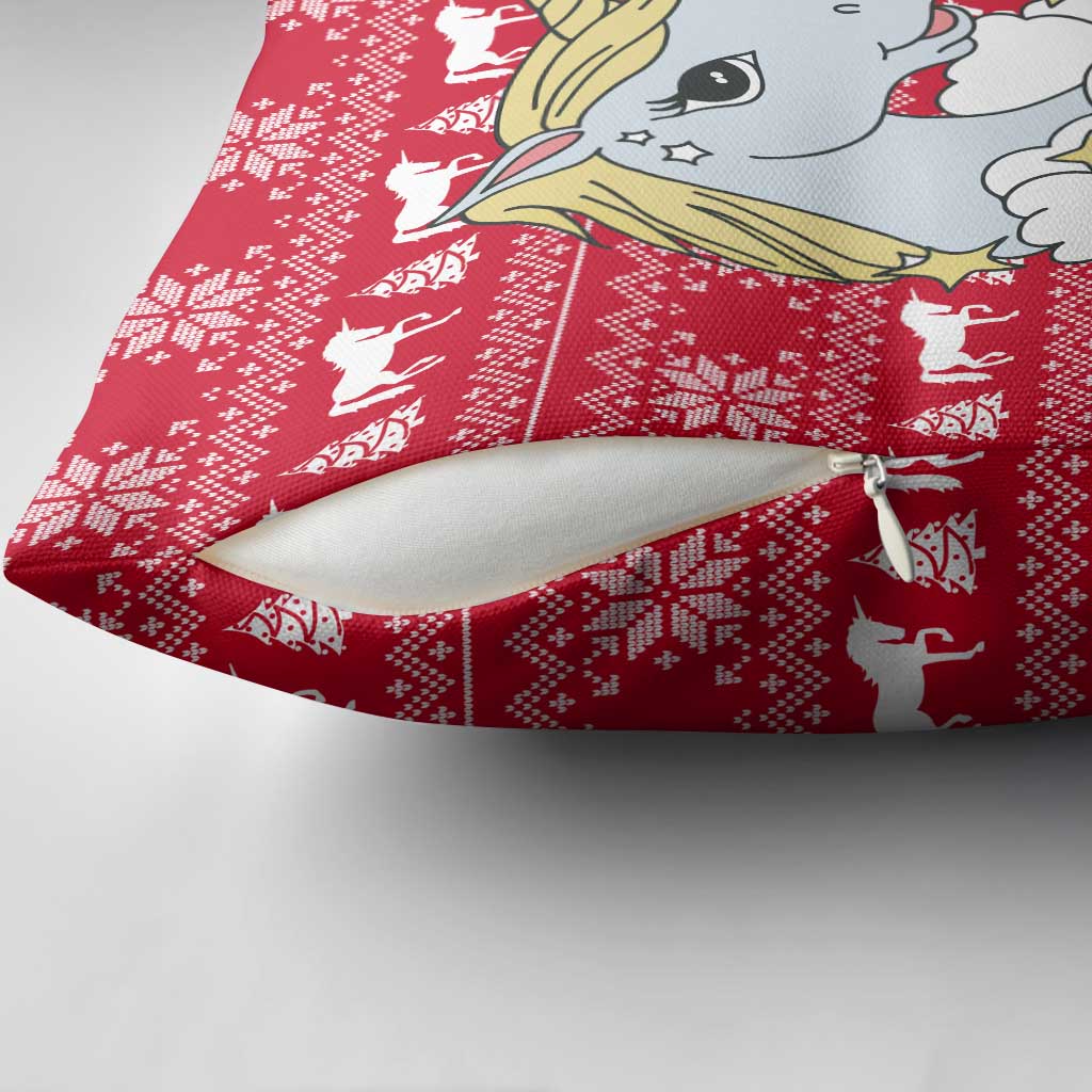 Lovely Unicorn Christmas Pillow Cover Xmas Holiday Patterns - Wonder Print Shop