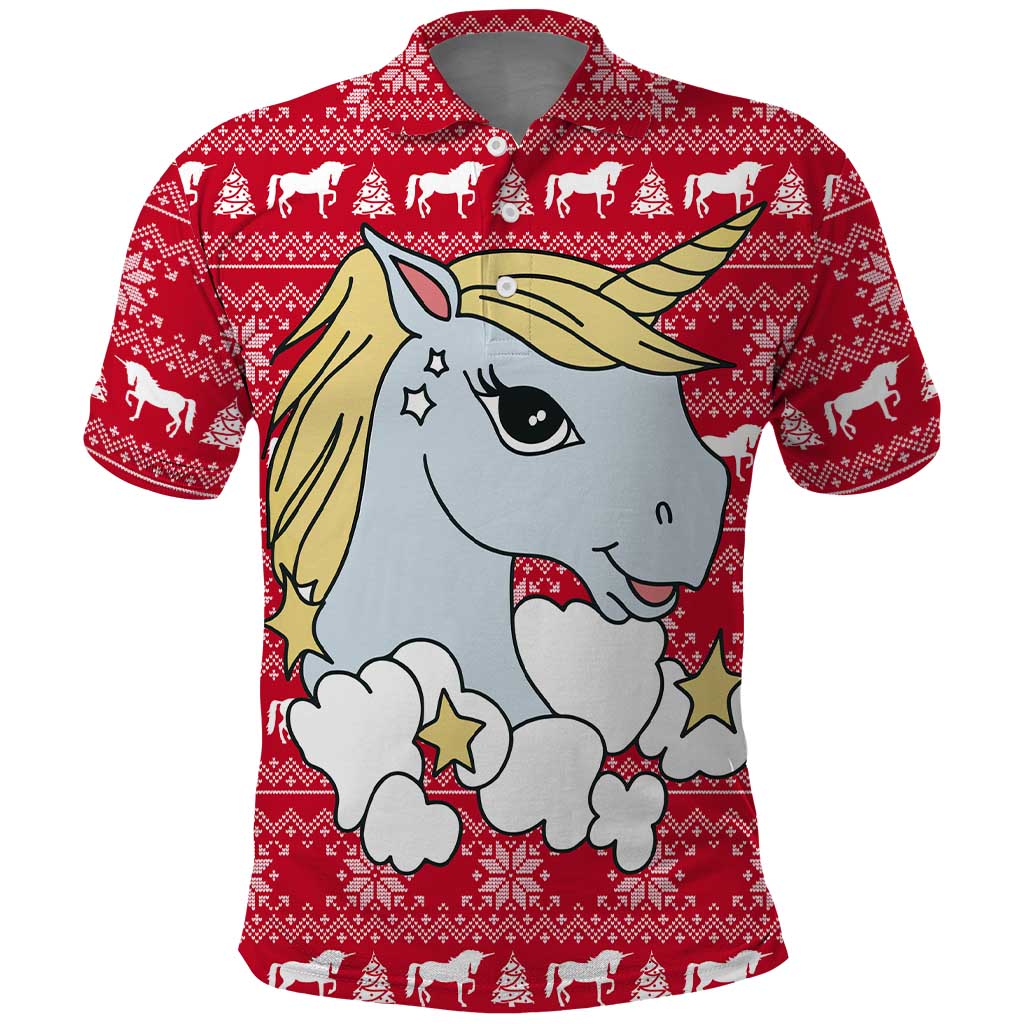 Lovely Unicorn Christmas Polo Shirt Xmas Holiday Patterns - Wonder Print Shop