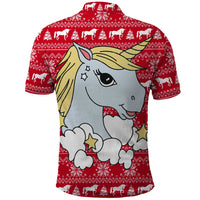 Lovely Unicorn Christmas Polo Shirt Xmas Holiday Patterns - Wonder Print Shop