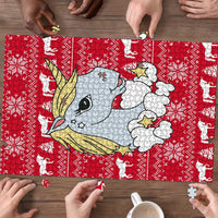 Lovely Unicorn Christmas Puzzle Xmas Holiday Patterns - Wonder Print Shop