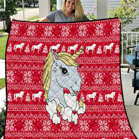Lovely Unicorn Christmas Quilt Xmas Holiday Patterns - Wonder Print Shop