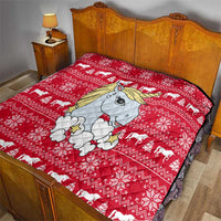 Lovely Unicorn Christmas Quilt Xmas Holiday Patterns - Wonder Print Shop