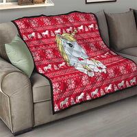Lovely Unicorn Christmas Quilt Xmas Holiday Patterns - Wonder Print Shop