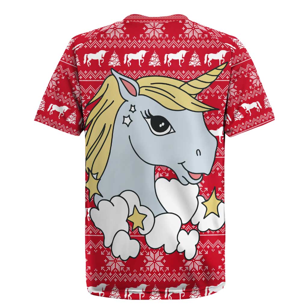 Lovely Unicorn Christmas Rugby Jersey Xmas Holiday Patterns - Wonder Print Shop