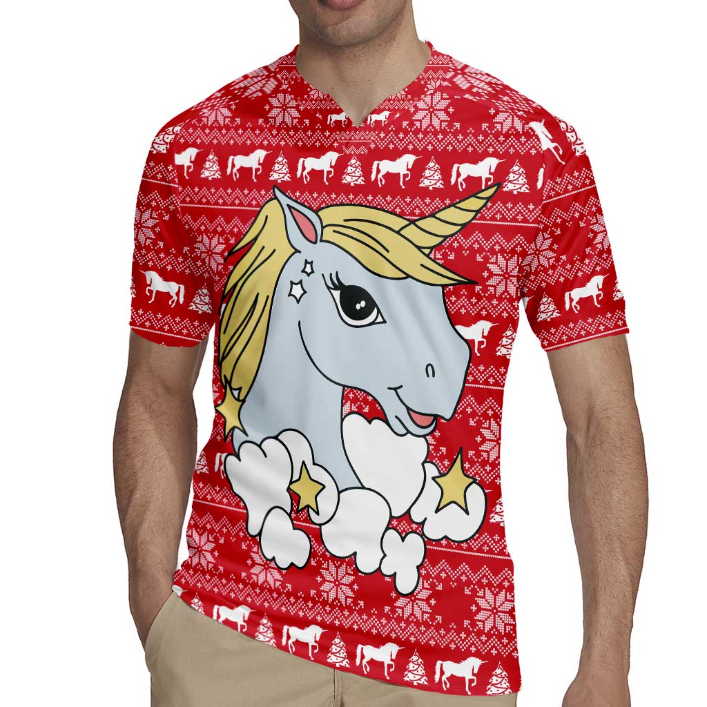 Lovely Unicorn Christmas Rugby Jersey Xmas Holiday Patterns - Wonder Print Shop