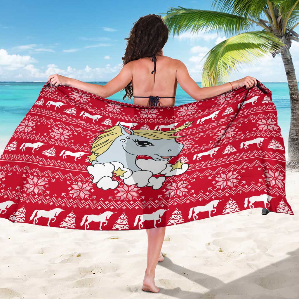Lovely Unicorn Christmas Sarong Xmas Holiday Patterns - Wonder Print Shop