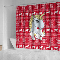 Lovely Unicorn Christmas Shower Curtain Xmas Holiday Patterns - Wonder Print Shop