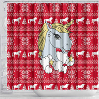 Lovely Unicorn Christmas Shower Curtain Xmas Holiday Patterns - Wonder Print Shop