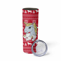 Lovely Unicorn Christmas Skinny Tumbler Xmas Holiday Patterns - Wonder Print Shop