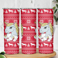 Lovely Unicorn Christmas Skinny Tumbler Xmas Holiday Patterns - Wonder Print Shop