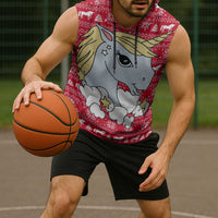Lovely Unicorn Christmas Sleeveless Hoodie Xmas Holiday Patterns - Wonder Print Shop