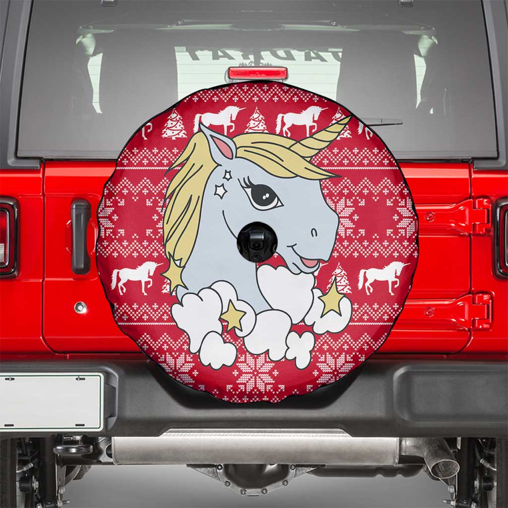 Lovely Unicorn Christmas Spare Tire Cover Xmas Holiday Patterns - Wonder Print Shop