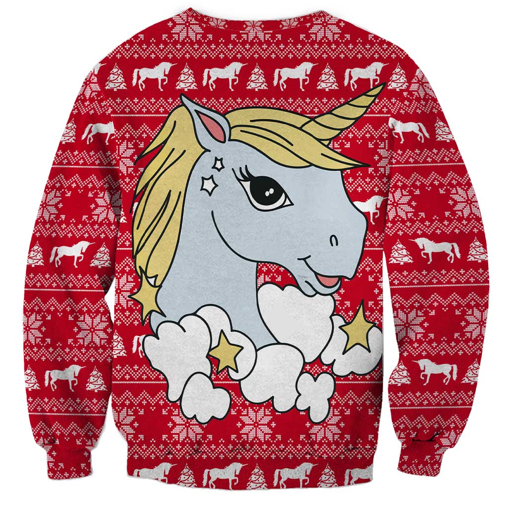 Lovely Unicorn Christmas Sweatshirt Xmas Holiday Patterns - Wonder Print Shop
